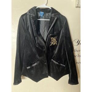 Torrid Collection Black Velvet Blazer Harry Potter Crest Women's cosplay Size 1